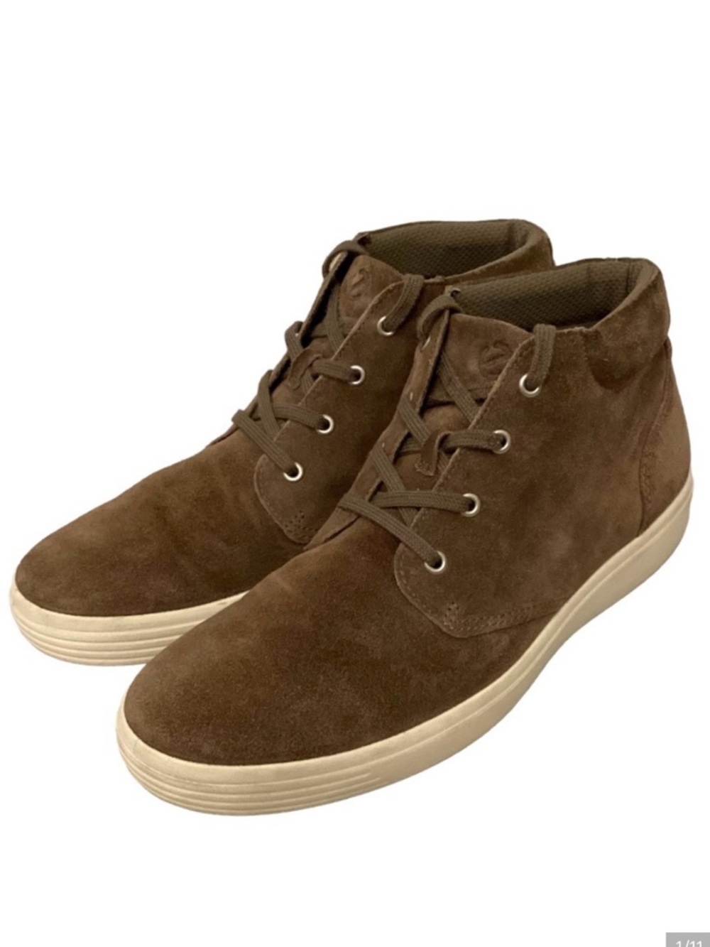 Ecco 12-12.5 (46) Soft Classic High Top Suede Leather Sneakers Men’s Shoes